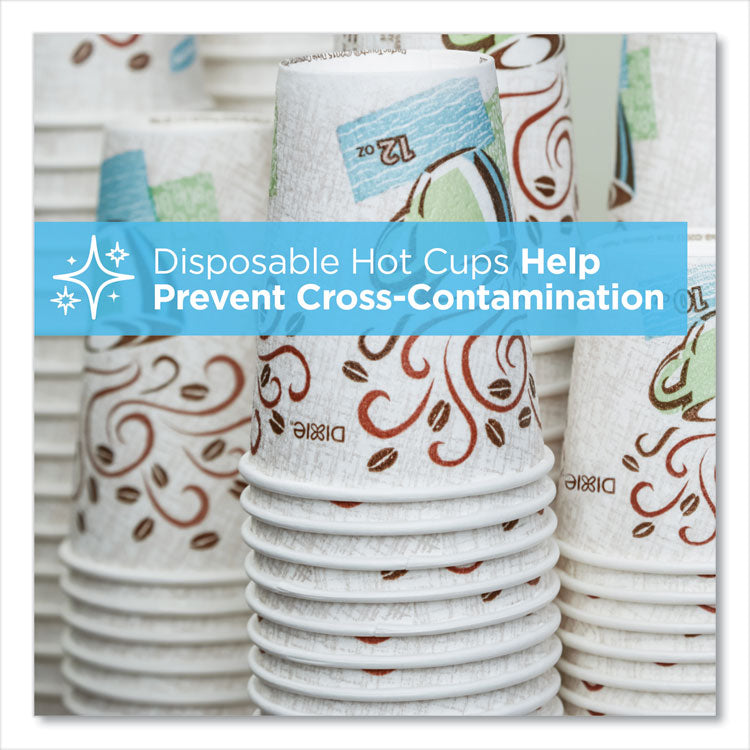 PerfecTouch Paper Hot Cups, 8 oz, Coffee Haze Design, 50/Sleeve, 20 Sleeves/Carton