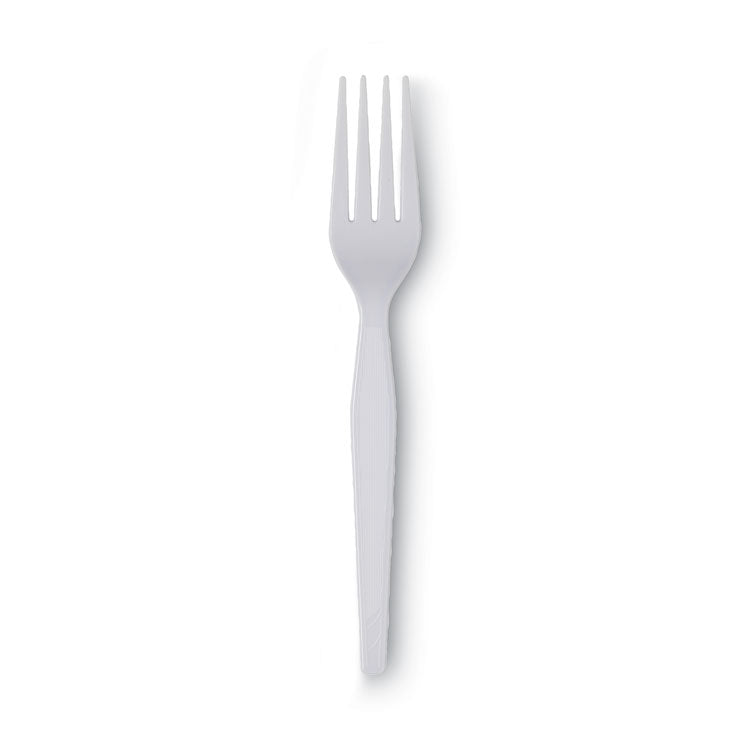 Plastic Cutlery, Heavyweight Fork, White, 100/Box, 10 Boxes/Carton