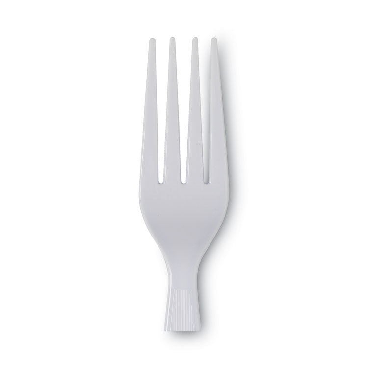 Plastic Cutlery, Heavyweight Fork, White, 100/Box, 10 Boxes/Carton