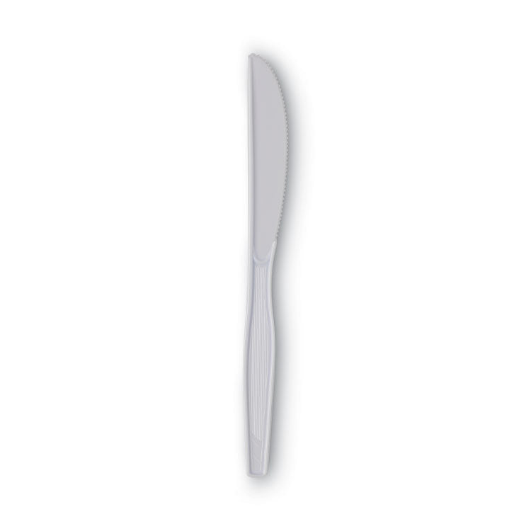 Plastic Cutlery, Heavy Mediumweight Knife, White, 1,000/Carton