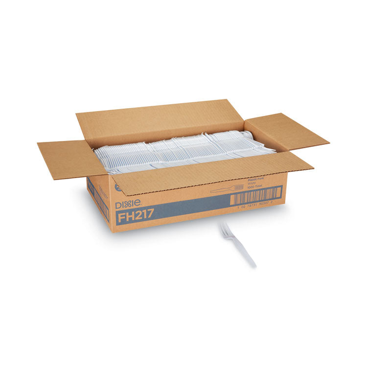 Plastic Cutlery, Heavyweight Fork, White, 1,000/Carton
