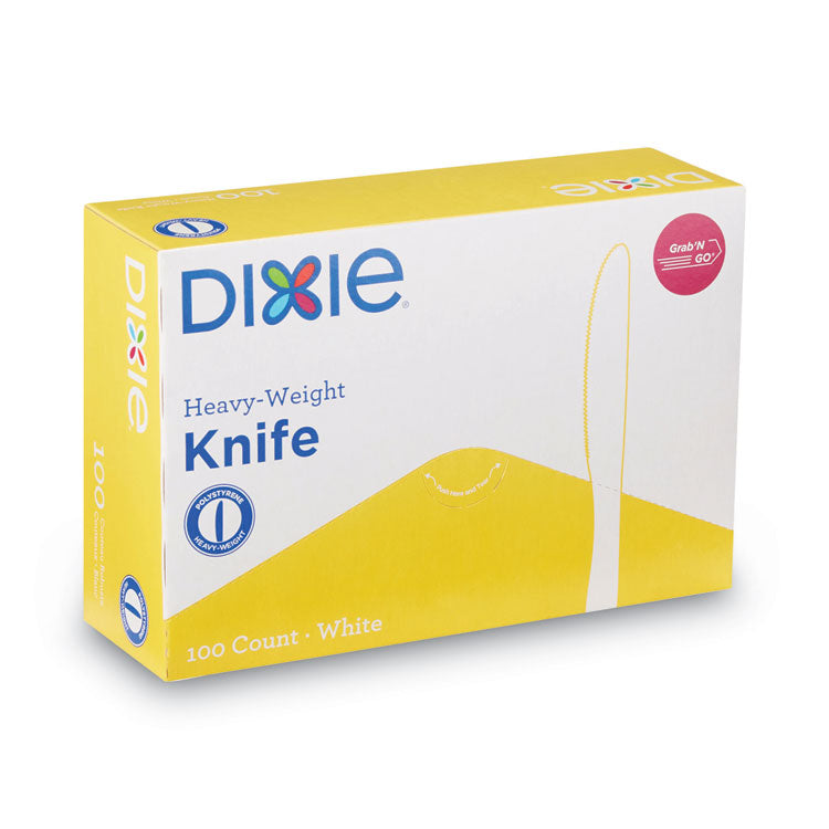 Plastic Cutlery, Heavyweight Knife, White, 100/Box