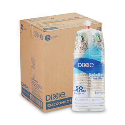 DXE5342COMBO6CT CUP,W/LID,12OZ,HOT,50/PK