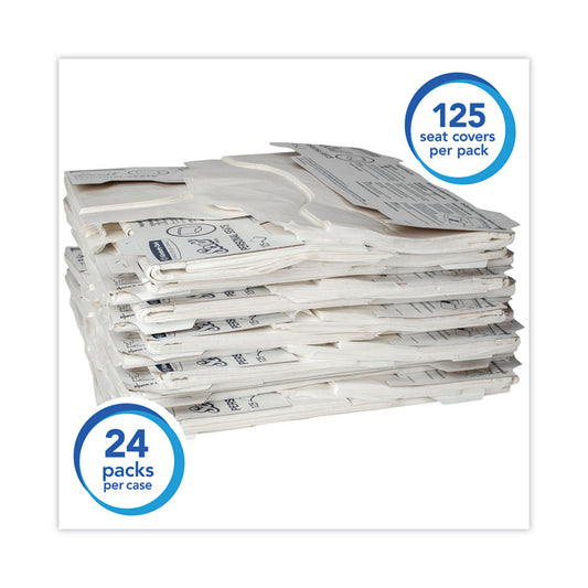 Personal Seats Sanitary Toilet Seat Covers, 15 x 18, White, 125/Pack, 24 Packs/Carton