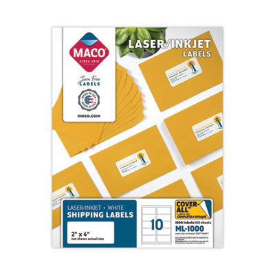 MACML1000 LABEL,LASR & IJ 10UP,WHT
