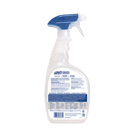 Professional Surface Disinfectant, Fresh Citrus Scent, 32 oz Spray Bottle, 6/Carton