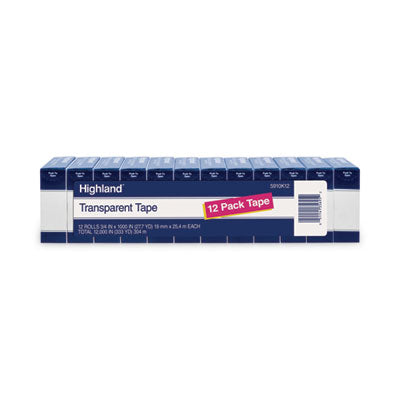 MMM5910K12 TAPE,3/4"X1000",12/PK,CLR