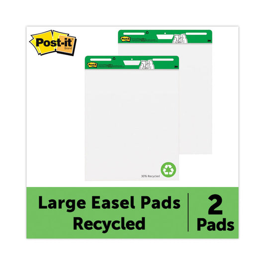 Vertical-Orientation Self-Stick Easel Pads, Unruled, (30) White 25 x 30 Sheets, 2/Carton