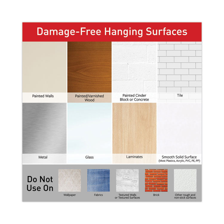 Poster Strip Pairs, Holds up to 1 lb, 0.63" x 1.75", White, 12/Pack