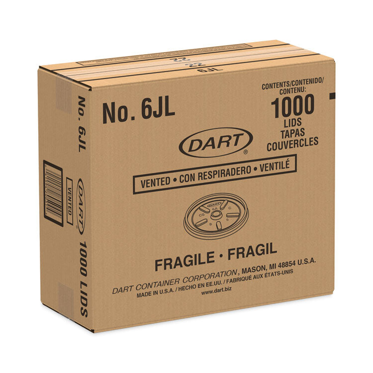 Plastic Lids for Foam Containers, Vented, Fits 3.5 oz to 6 oz, White, 100/Pack, 10 Packs/Carton