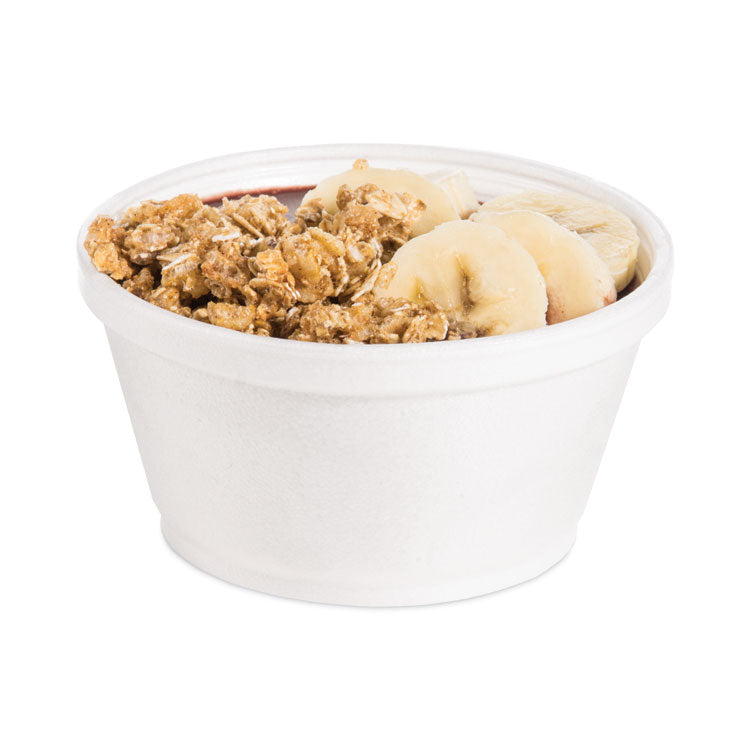 Foam Container, Extra Squat, 8 oz, White, 1,000/Carton