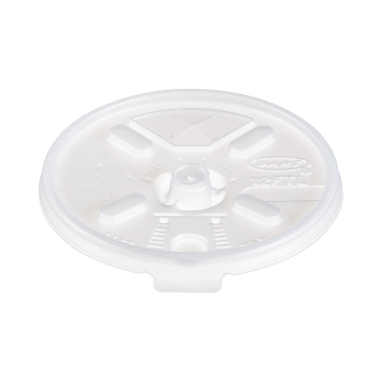 Lift n' Lock Plastic Hot Cup Lids, With Straw Slot, Fits 10 oz to 14 oz Hot Cups, Translucent, 100/Sleeve, 10 Sleeves/Carton