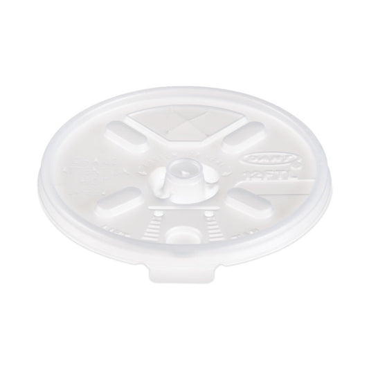 Lift n' Lock Plastic Hot Cup Lids, With Straw Slot, Fits 10 oz to 14 oz Hot Cups, Translucent, 100/Sleeve, 10 Sleeves/Carton