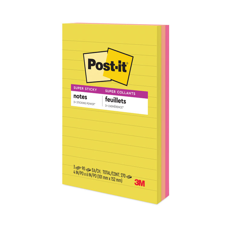 Note Pads in Summer Joy Collection Colors, 4" x 6", Note Ruled, Summer Joy Collection Colors, 90 Sheets/Pad, 3 Pads/Pack