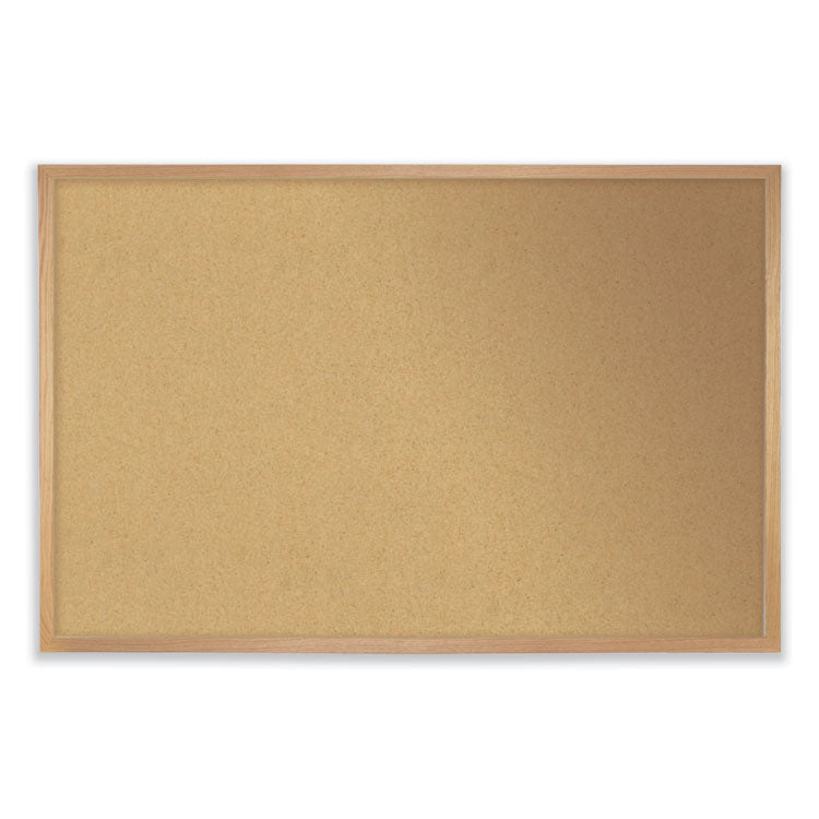 Aluminum-Frame Natural Corkboard, 36" x 24", Tan Surface, Satin Aluminum Frame
