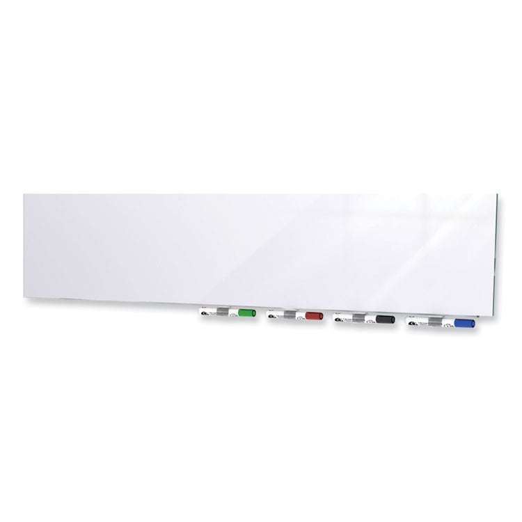 Aria Low-Profile Frameless Magnetic Glassboard, 60" x 36", White Surface