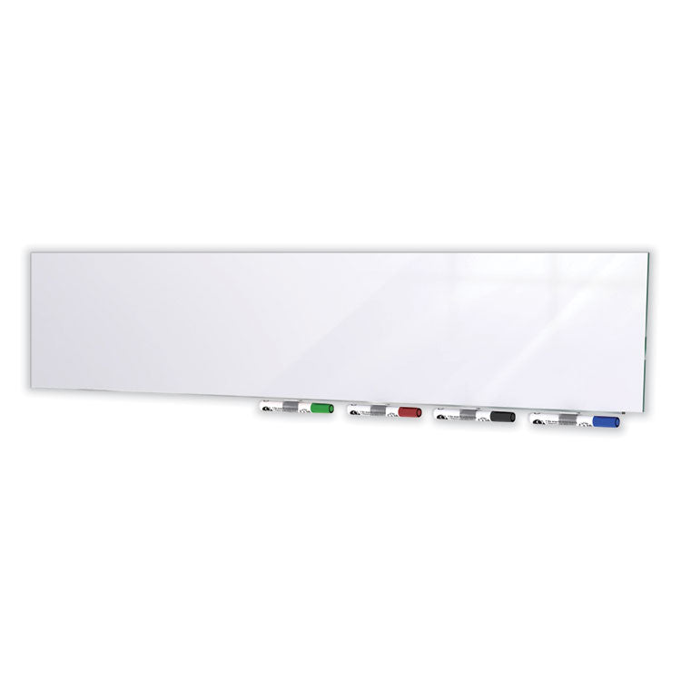 Aria Low-Profile Frameless Magnetic Glassboard, 36" x 24", White Surface