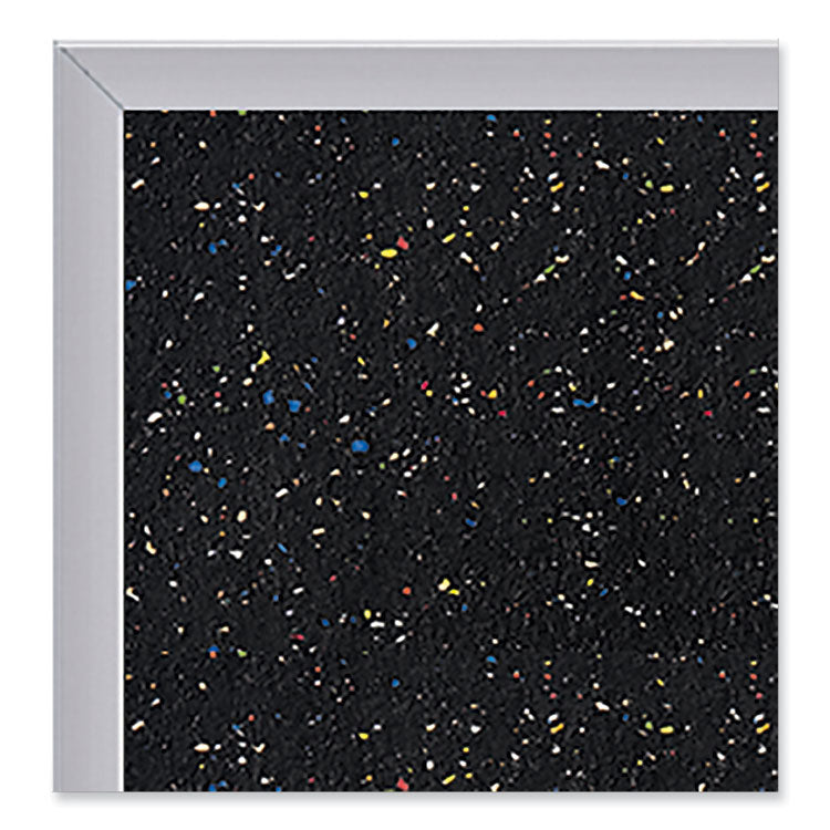 Aluminum-Frame Recycled Rubber Bulletin Boards, 96.5" x 48.5", Confetti Surface, Satin Aluminum Frame