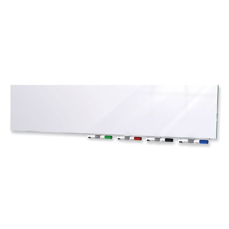 Aria Low-Profile Frameless Magnetic Glassboard, 72" x 48", White Surface