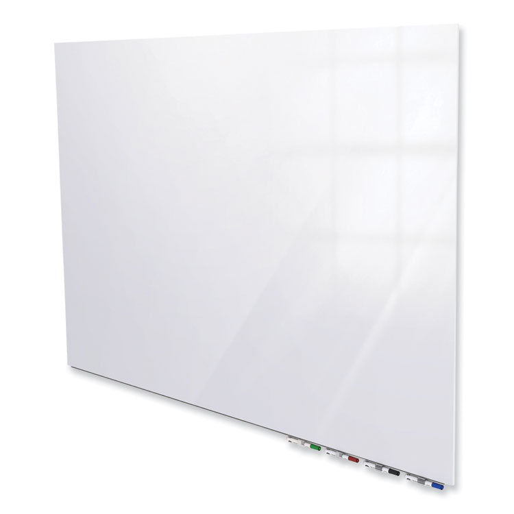Aria Low-Profile Frameless Magnetic Glassboard, 60" x 36", White Surface