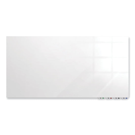 Aria Low-Profile Frameless Magnetic Glassboard, 96" x 48", White Surface