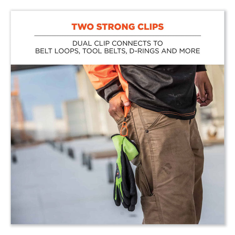Squids 3420 Dual Clip Swivel Glove Clip Holder, 1 x 0.6 x 5.5, Acetal Copolymer, Red