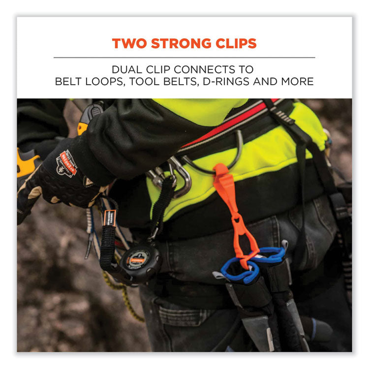 Squids 3400 Dual Clip Glove Clip Holder, 1 x 1 x 6.5, Acetal Copolymer, Granite