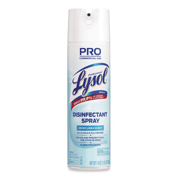 Disinfectant Spray, Crisp Linen Scent, 19 oz. Aerosol Spray, 12/Carton