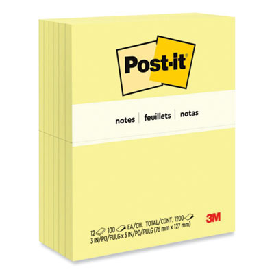 MMM655YW NOTE,POST-IT,3X5,12/PK,YW