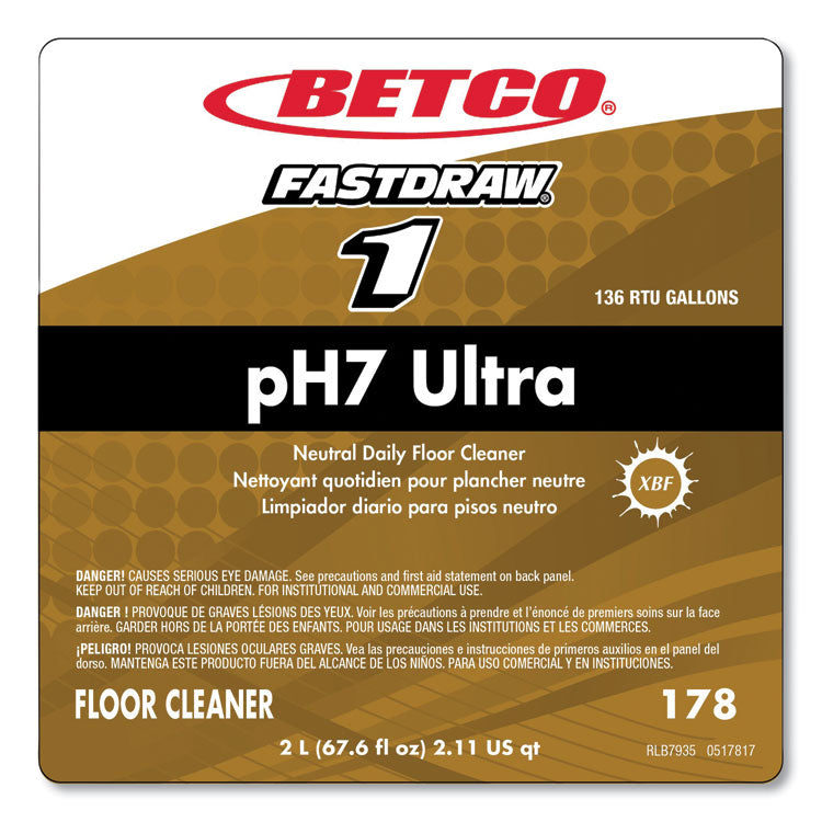 pH7 Ultra Neutral FastDraw Cleaner, Lemon Scent, 2 L Bottle (Each)