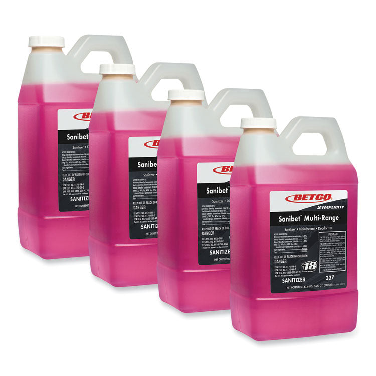 Symplicity Sanibet Multi-Range FastDraw Sanitizer Disinfectant Deodorizer, 2 L Bottle (Each)