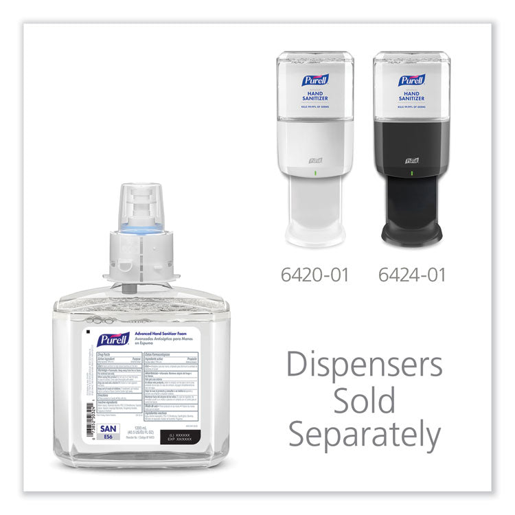 Advanced Hand Sanitizer Foam, For ES6 Dispensers, 1,200 mL Refill, Clean Scent, 2/Carton