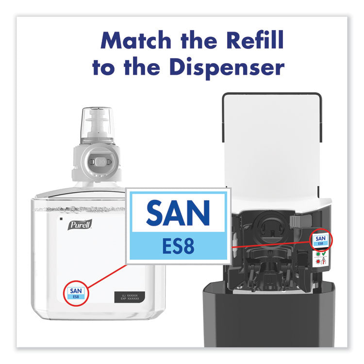 Advanced Hand Sanitizer Foam, For ES8 Dispensers, 1,200 mL Refill, Clean Scent, 2/Carton