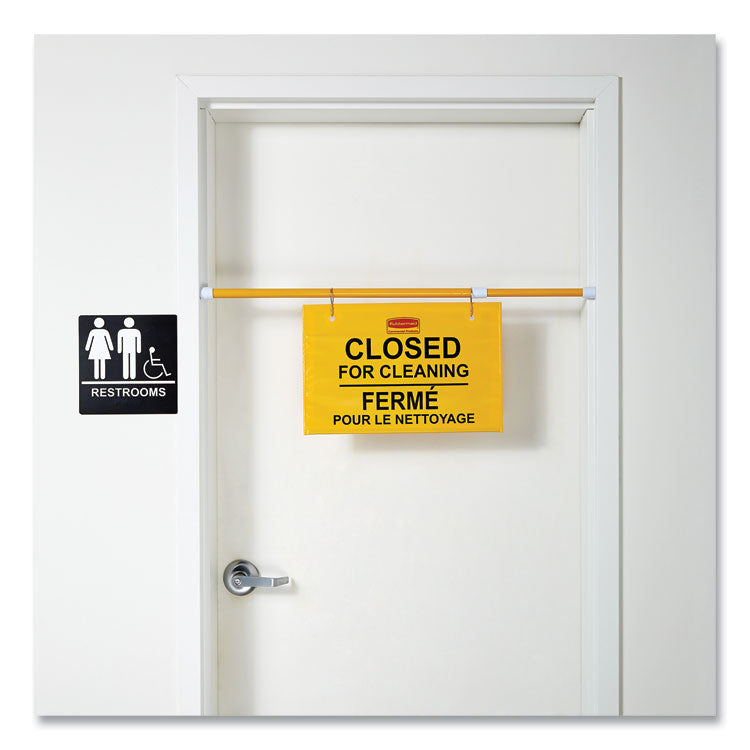 Site Safety Hanging Sign, 50 x 1 x 13, Multi-Lingual, Yellow