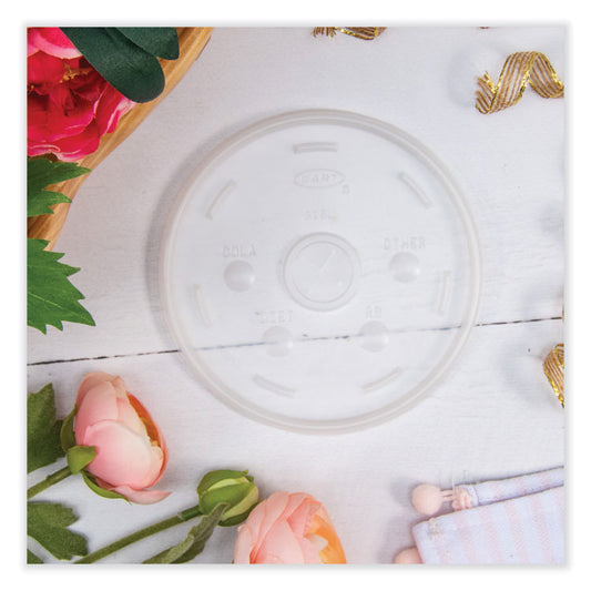 Lids for Foam Cups and Containers, Fits 32 oz/44 oz/60 oz Hot Cups, Plastic, Translucent, 1,000/Carton