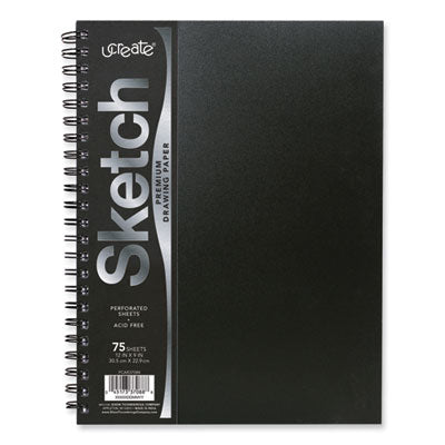 PACPCAR37088 SKETCHBOOK,POLY,12X9,BK
