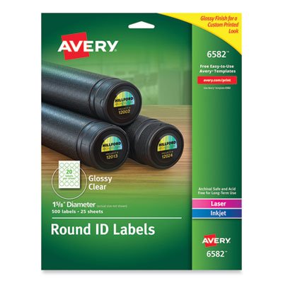 AVE6582 LABEL,GLSY,ID,RND,500,CLR
