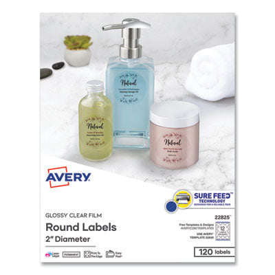 AVE22825 LABEL,RND,2" DIA,120,CLR