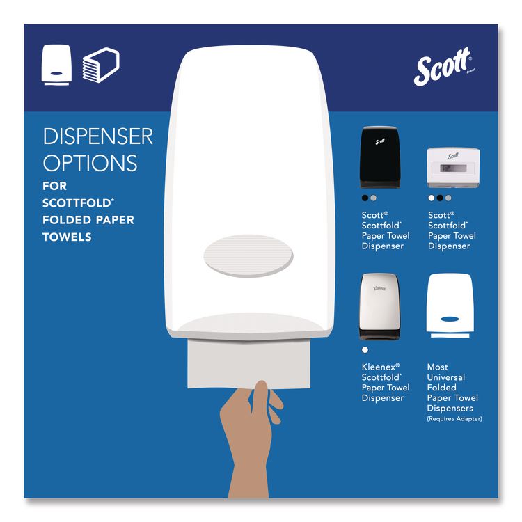 Pro Scottfold Towels, 1-Ply, 7.8 x 12.4, White, 175 Towels/Pack, 25 Packs/Carton