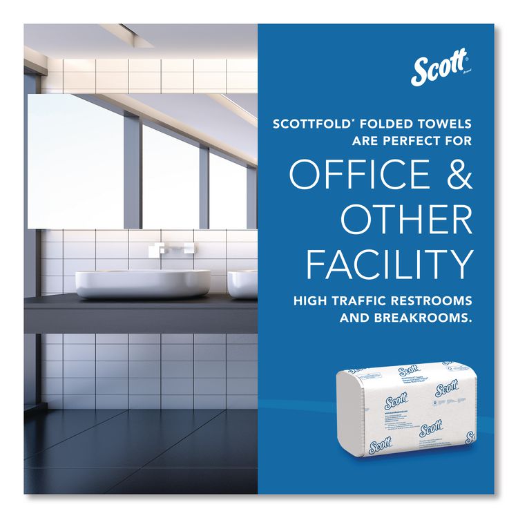 Pro Scottfold Towels, 1-Ply, 7.8 x 12.4, White, 175 Towels/Pack, 25 Packs/Carton