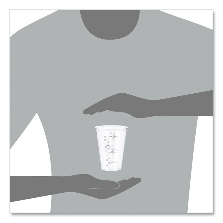 PET Graduated Medical and Dental Cups, 10 oz, Plastic, Clear, 50/Bag, 20 Bags/Carton