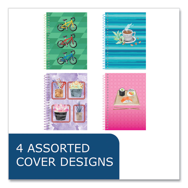 Lifenotes Wirebound Notebook, 1-Subject, Medium/College Rule, Assorted Cover Colors, (80) 7 x 5 Sheets, 24/Carton