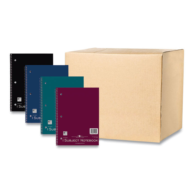 Subject Wirebound Notebook, 1-Subject, Medium/College Rule, Randomly Assorted Cover Colors, (100) 11 x 8.5 Sheets, 24/Carton