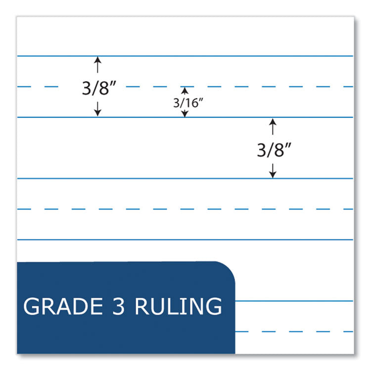 Grade School Ruled Composition Book, Grade 3 Manuscript Format, Magenta Marble Cover, (80) 9.75 x 7.5 Sheets, 48/Carton