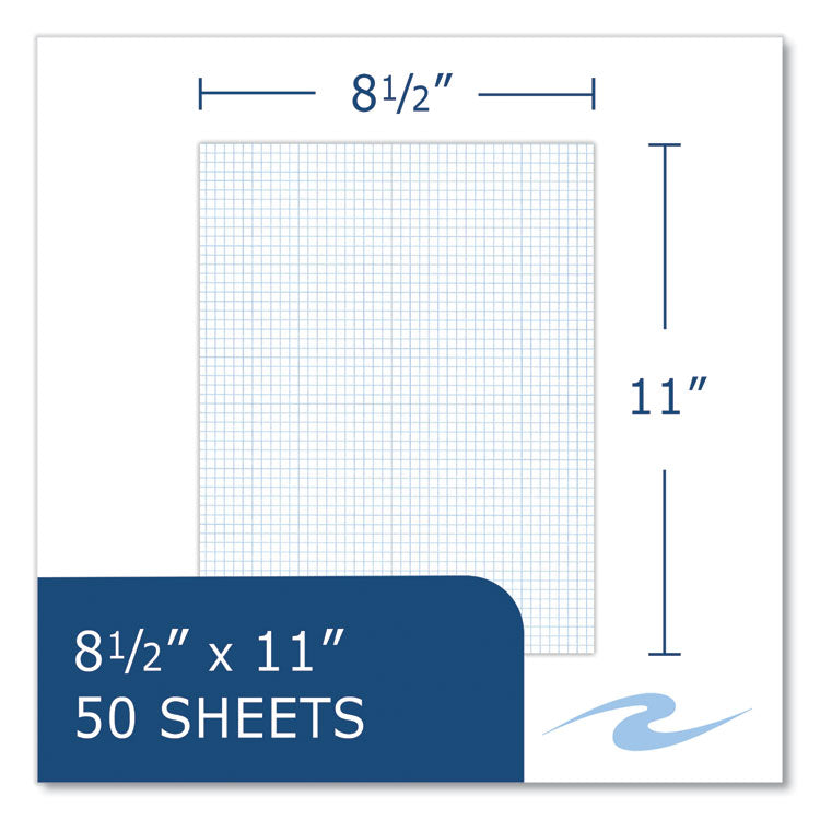 Gummed Pad, Quadrille Rule (5 sq/in), (50) White 8.5 x 11 Sheets, 72/Carton