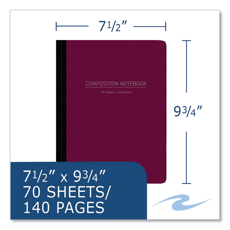 Poly Flex Composition Notebook, Wide/Legal Rule, Randomly Assorted Cover Colors, (70) 9.75 x 7.5 Sheets, 24/Carton