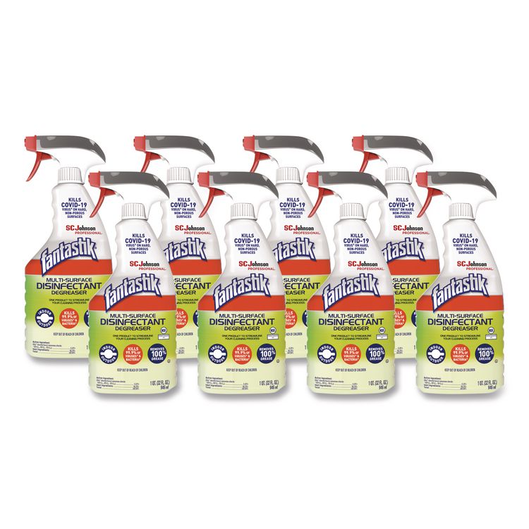 Multi-Surface Disinfectant Degreaser, Herbal Scent, 32 oz Spray Bottle, 8/Carton