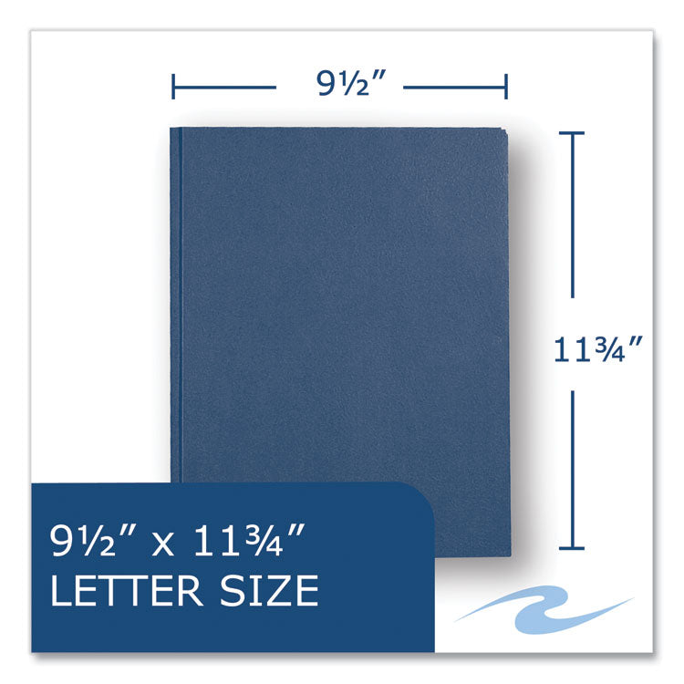 Pocket Folder with Prongs, Accommodates (100) 11 x 8.5 Sheets, Dark Blue, 250/Carton