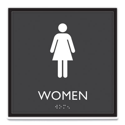 USS66912 SIGN,WOMEN RESTROOM,BK