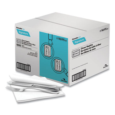CSDN695 NAPKINS,DINNER,1/4FLD,WH